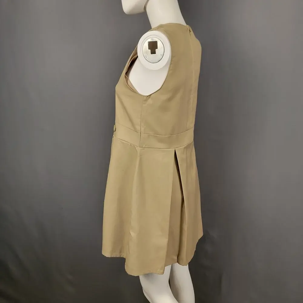 Sleeveless Mini Dress 12 Pleated Cotton Blend Classic Chic